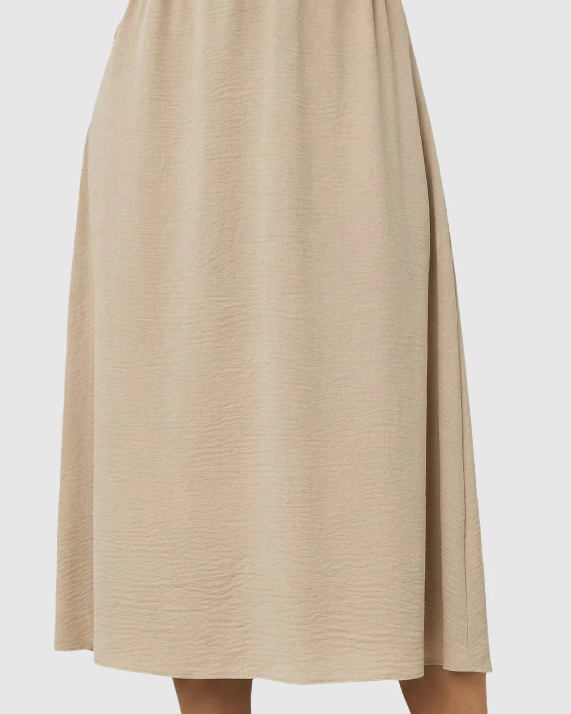 Tie-Knot Front Swing Silhouette Maternity Midi Dress