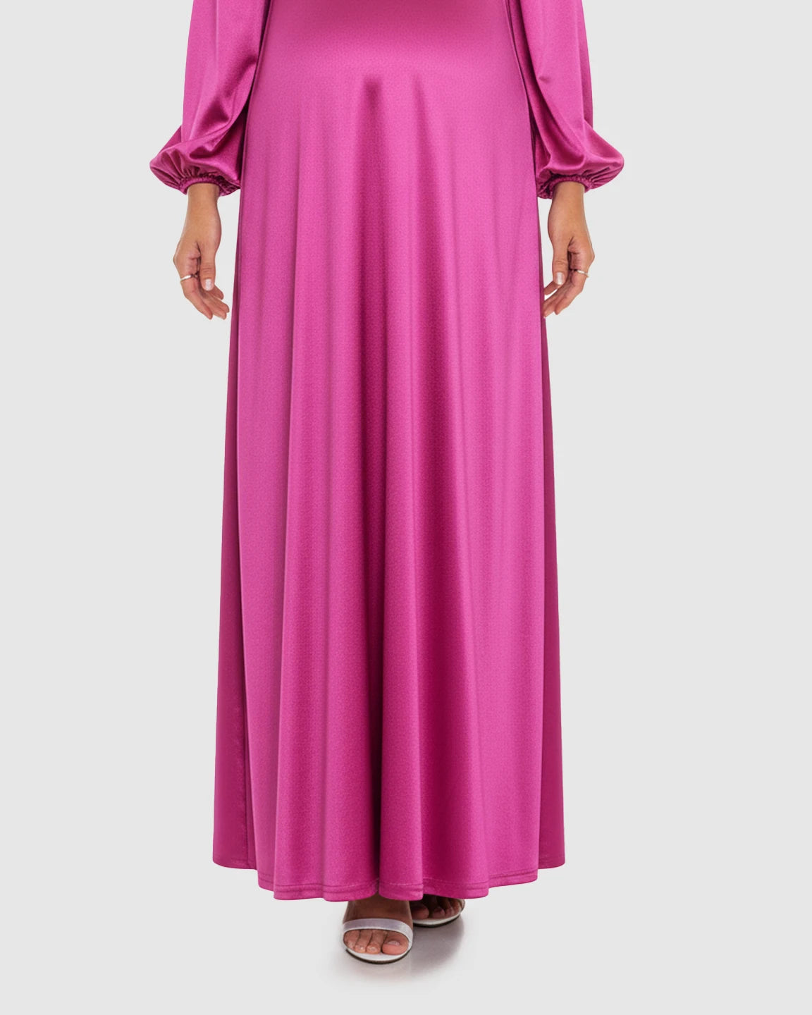 Lantern Sleeves Flowy Maternity Maxi Dress