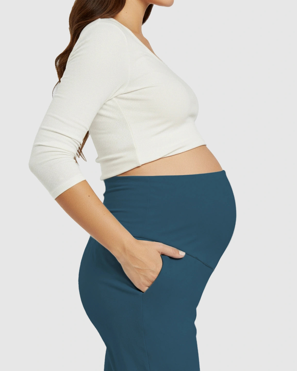 High-Waisted Maternity Capri Pants