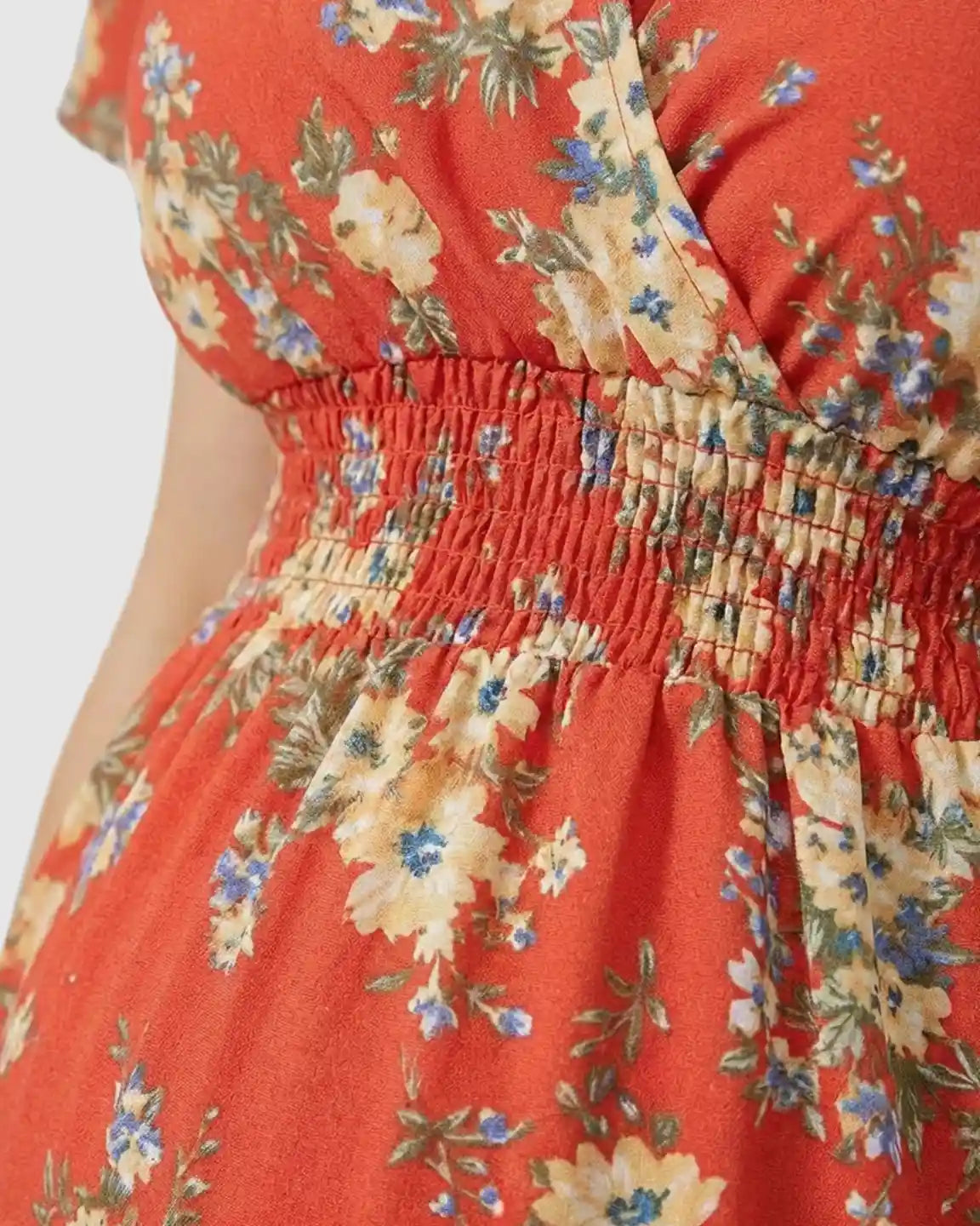 Breathable Floral A-Line Maternity Midi Dress