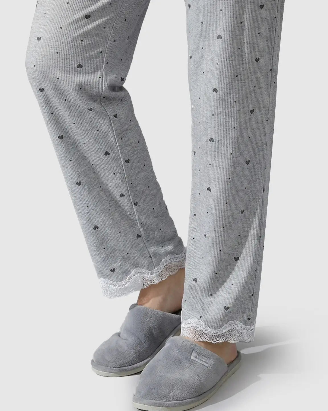 Lace V-Neck Cozy 3-Piece Maternity Nursing Lounge Set