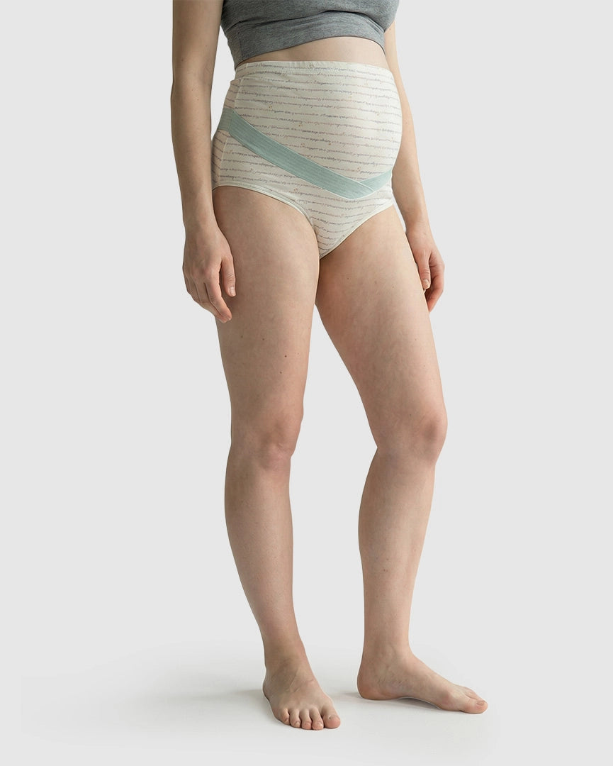 High-Waisted Letter Pattern Maternity Underwear