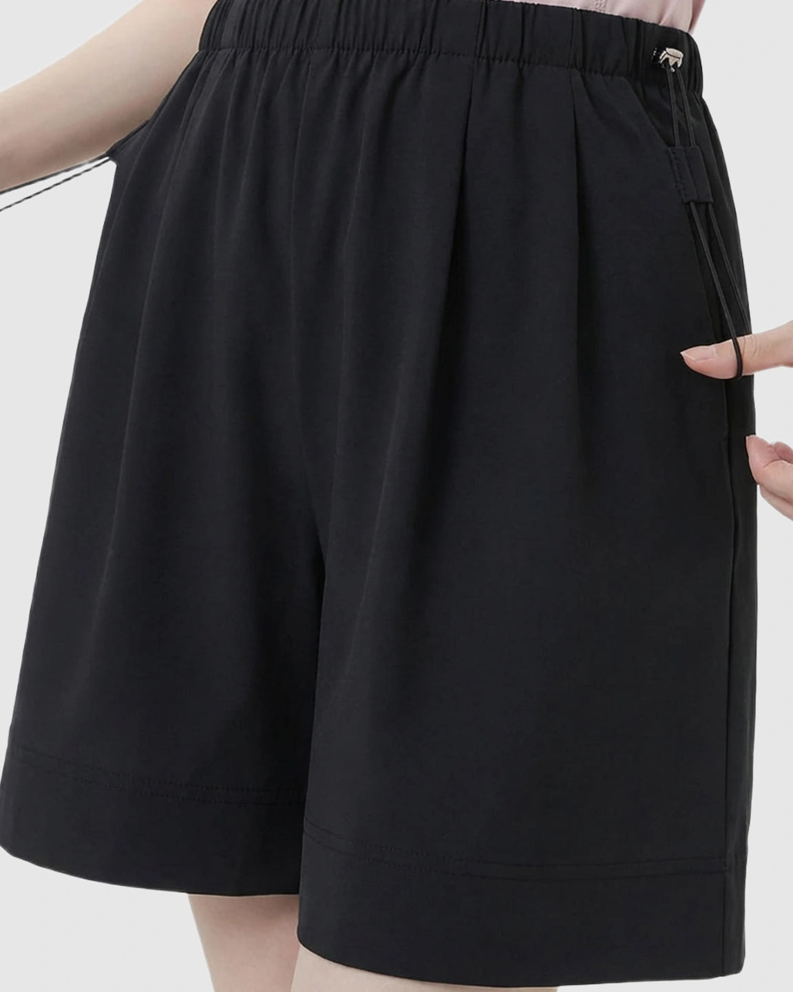 Pocketed Side Drawstring Maternity Shorts