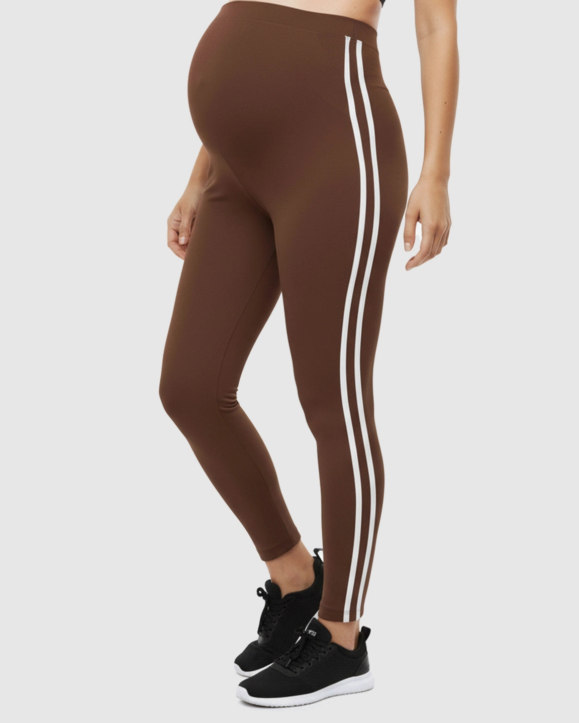 Side Striped Sporty Maternity Leggings
