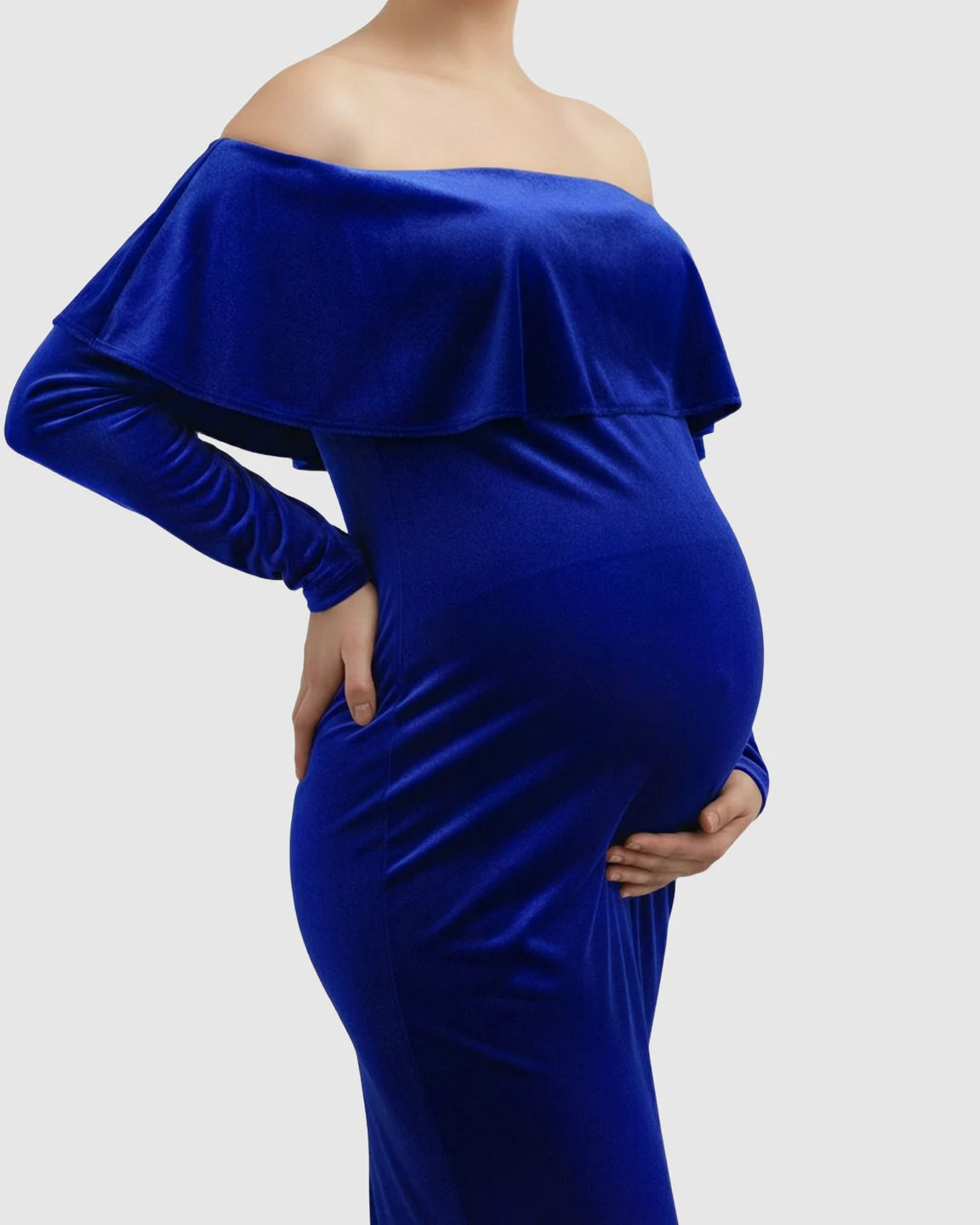 Off-Shoulder Fitted Maternity Photoshoot Dress