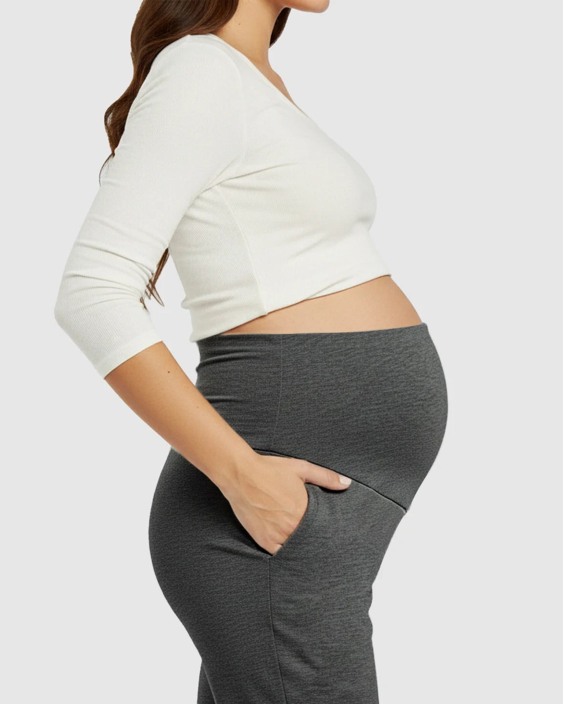 High-Waisted Maternity Capri Pants