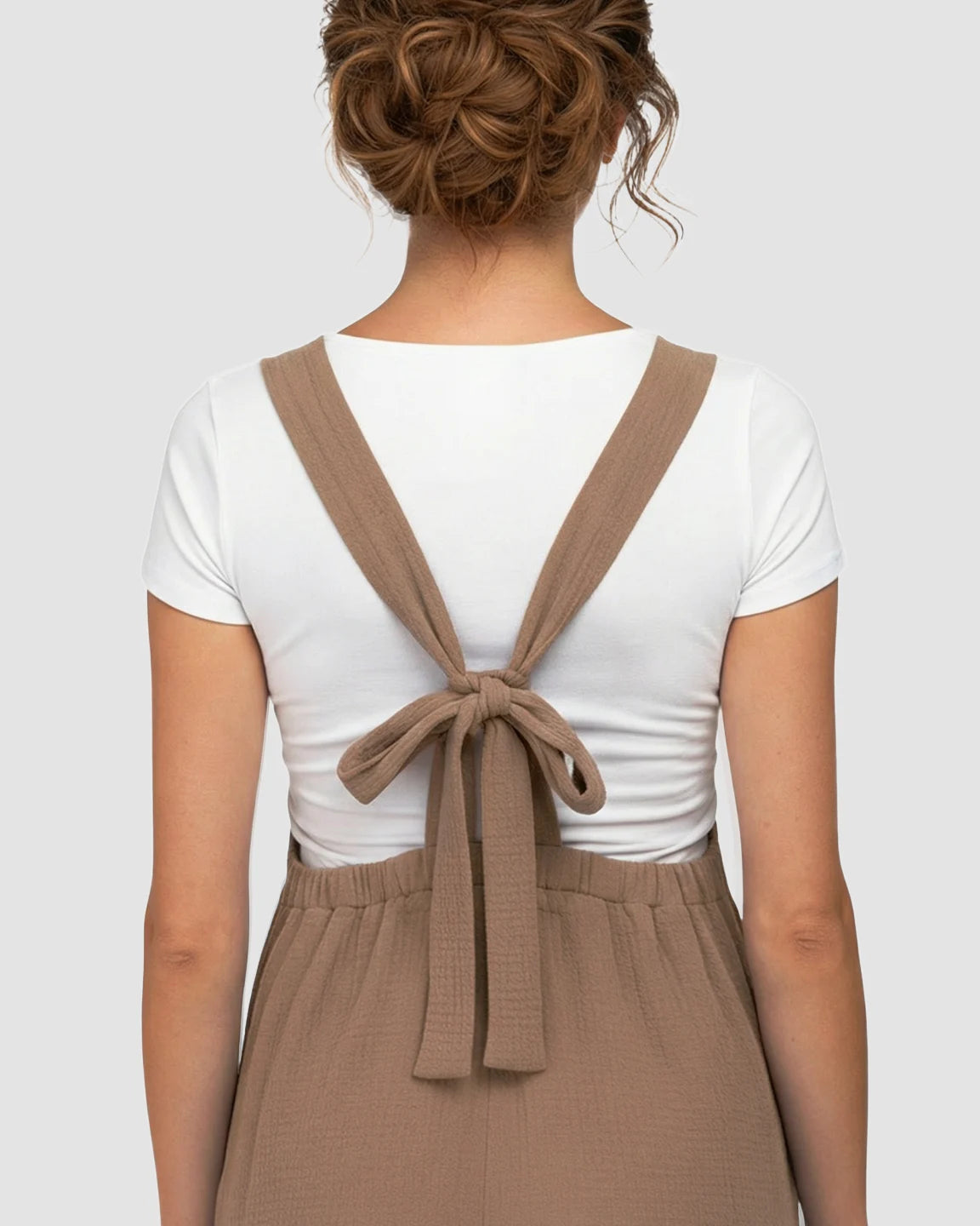 Tie-Back Wide-Leg Maternity Jumpsuit