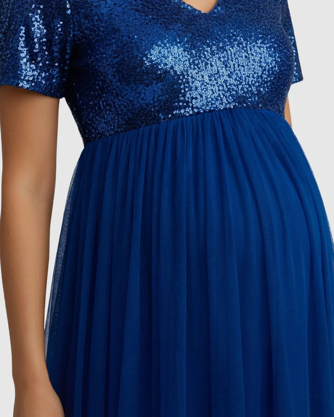 Sequin Bodice Glamorous Maternity Maxi Dress