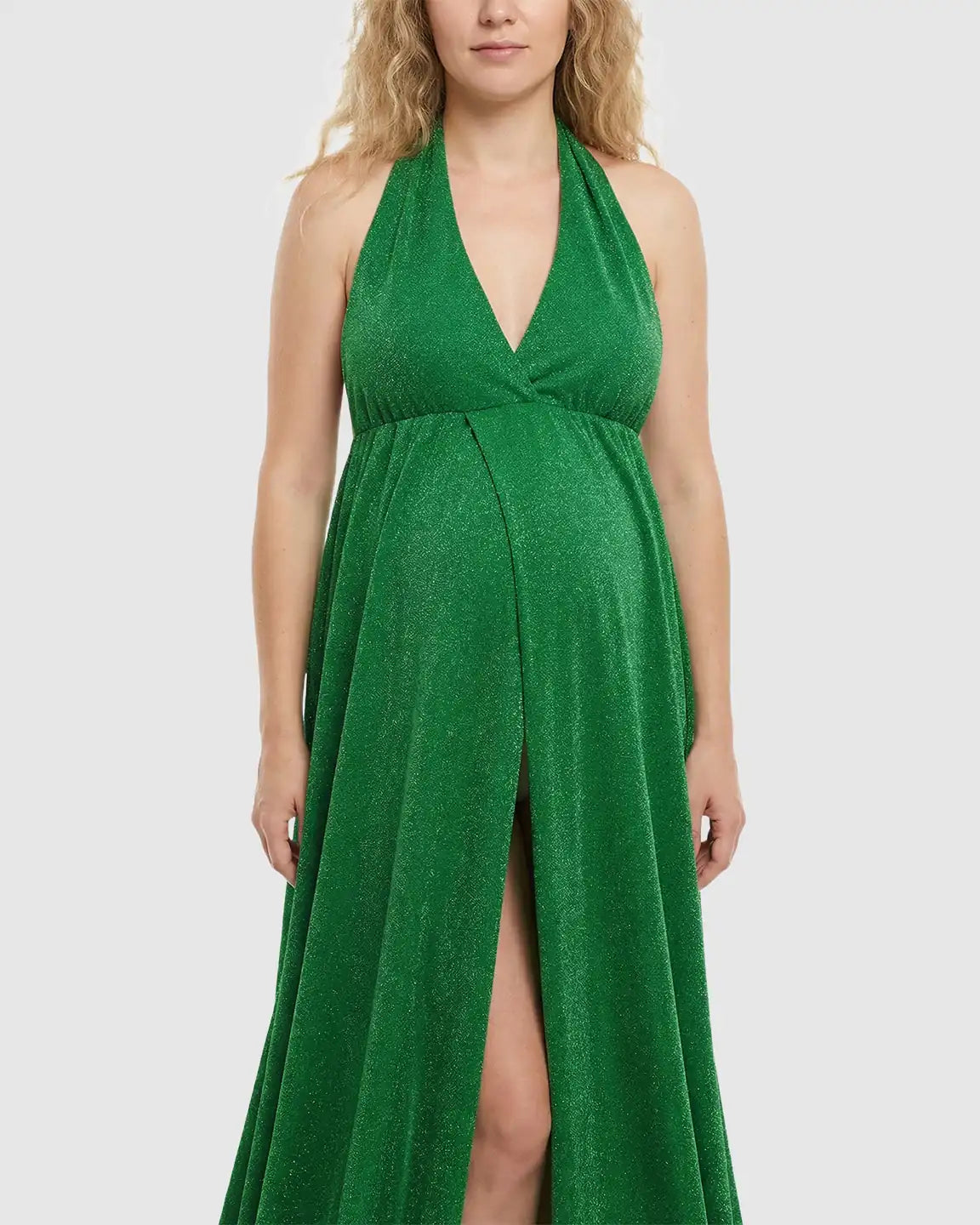 Tie-Back Flowing Maternity Evening Gown