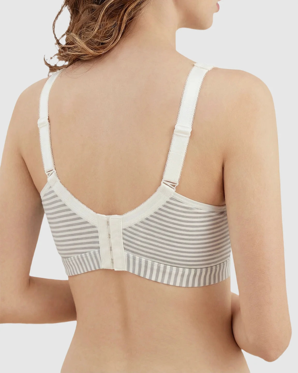 Striped Button Front Maternity Nursing Bra