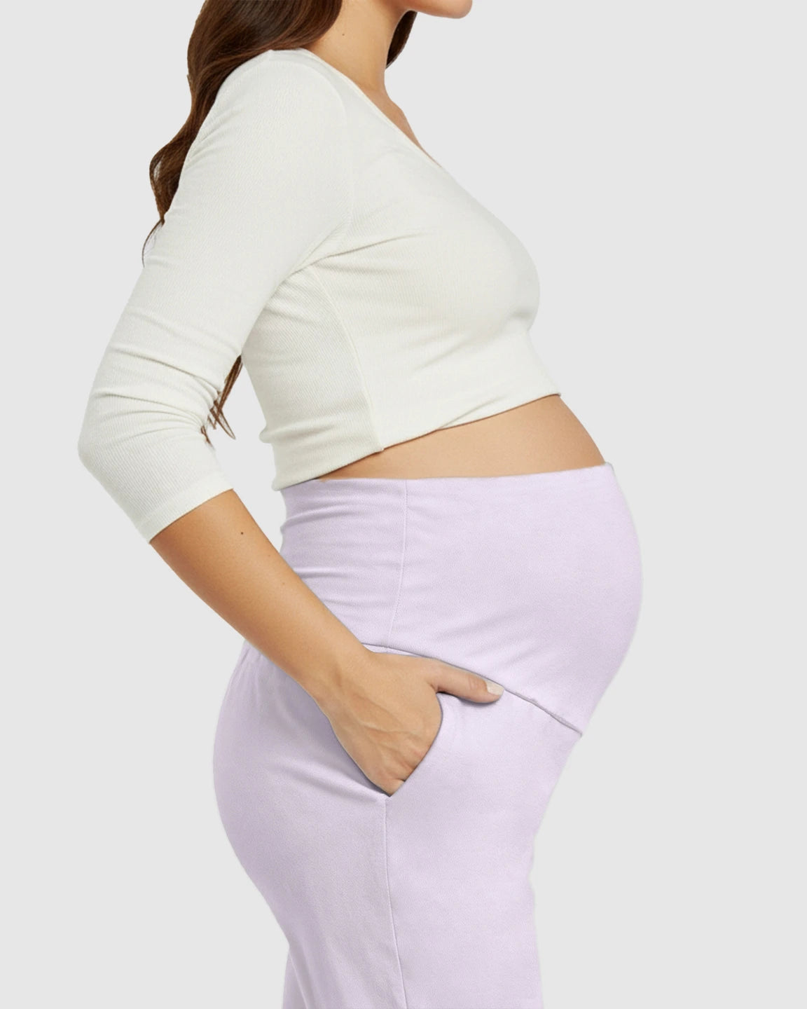 High-Waisted Maternity Capri Pants