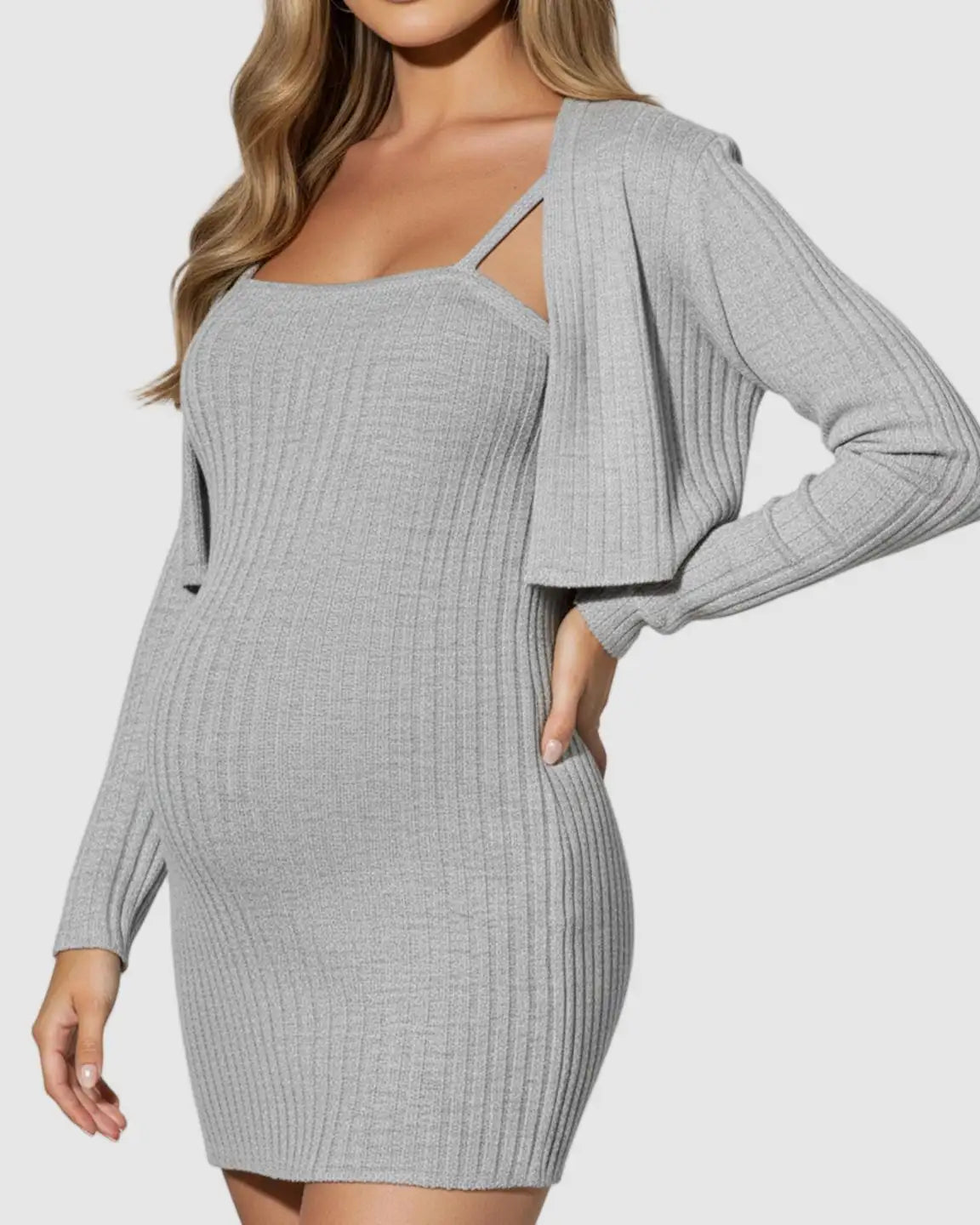 Two-Piece Mini Maternity Dress Set