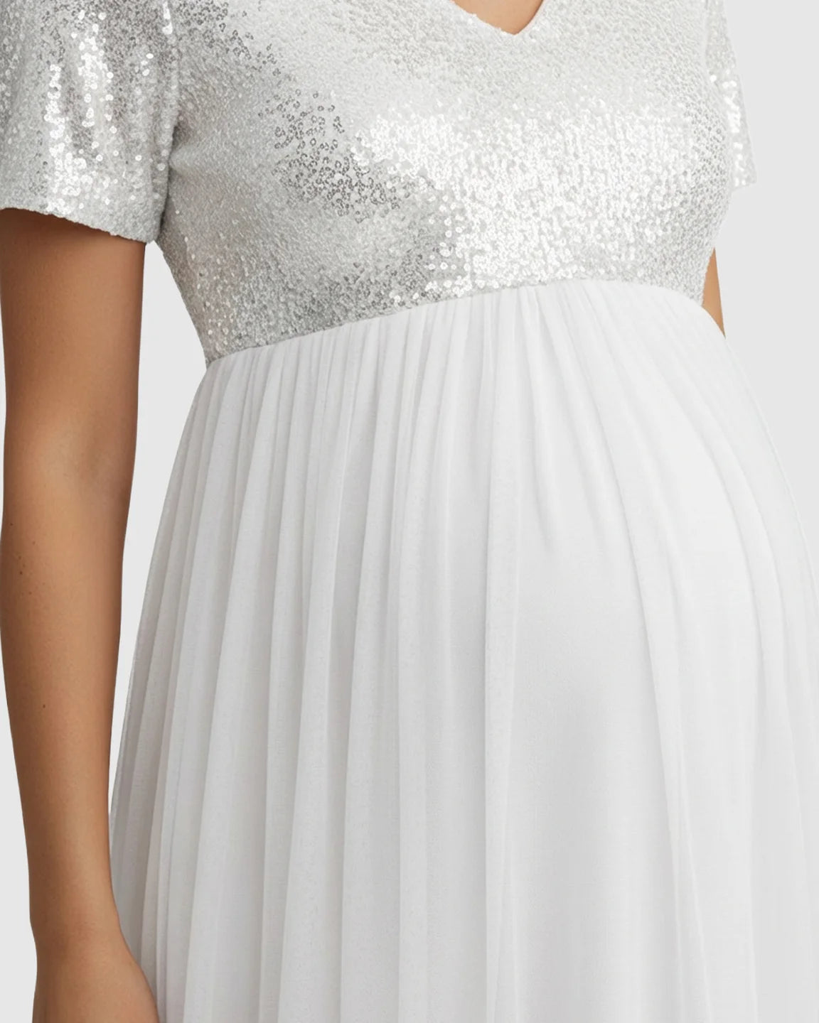 Sequin Bodice Glamorous Maternity Maxi Dress