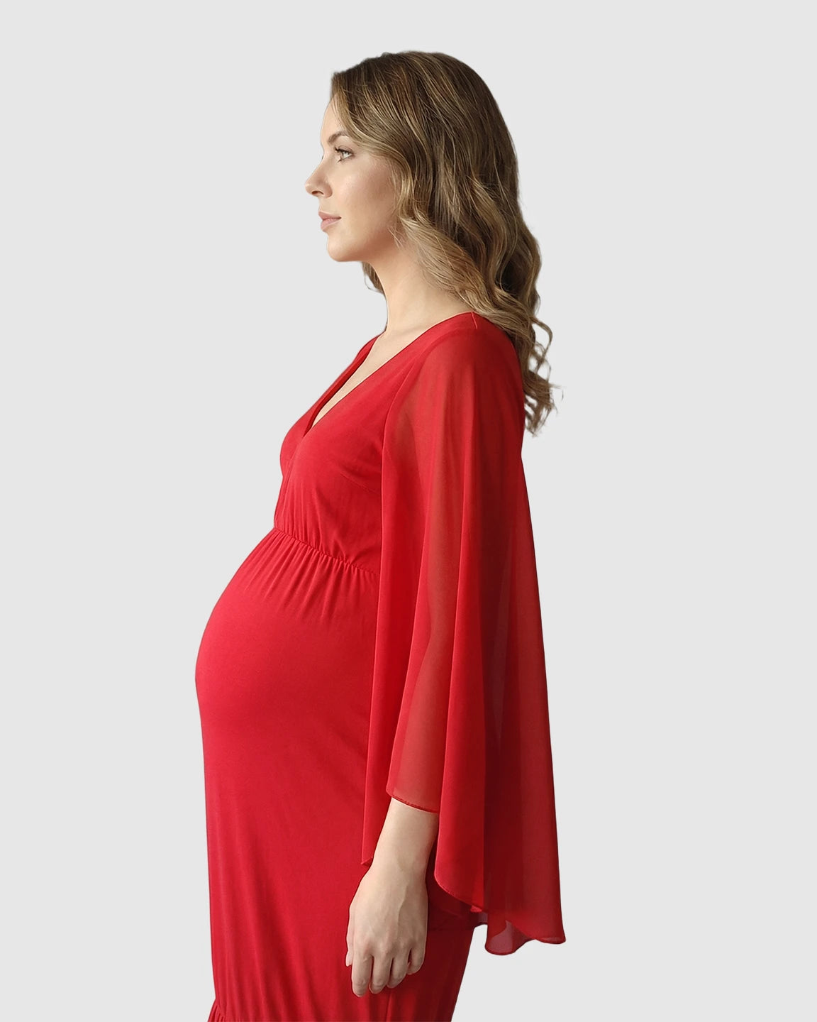 Trailing Hem Elegant Maternity Photoshoot Gown