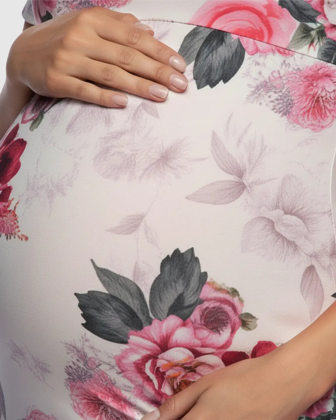 Cross V-neck Floral Print Maternity Maxi Dress