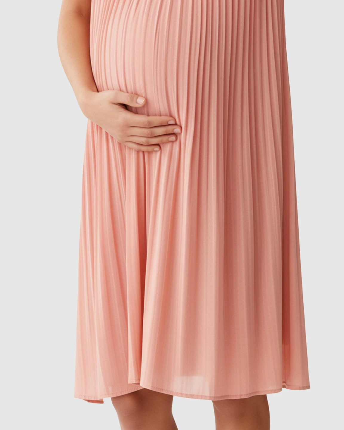 Pleated Flowy-Style Maternity Short Dress