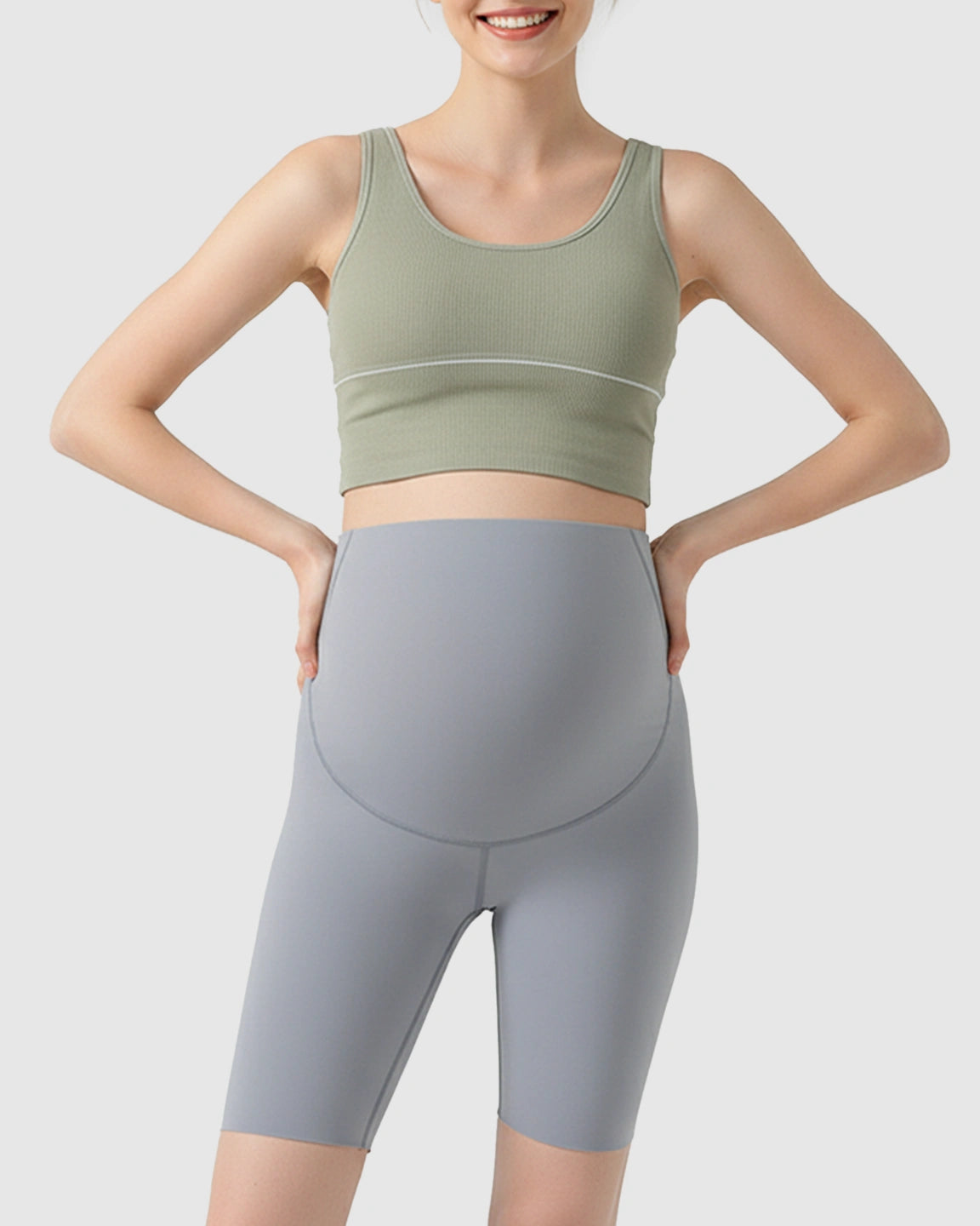 Over-Belly Seamless Design Maternity Shorts