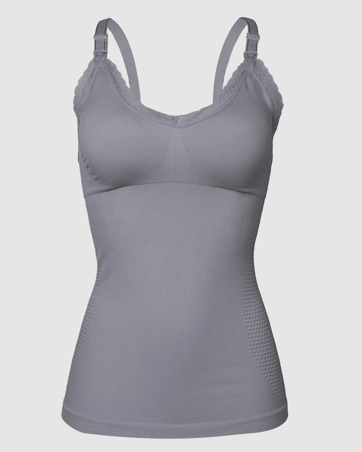 Seamless Lace-Trim V-Neck Nursing Cami