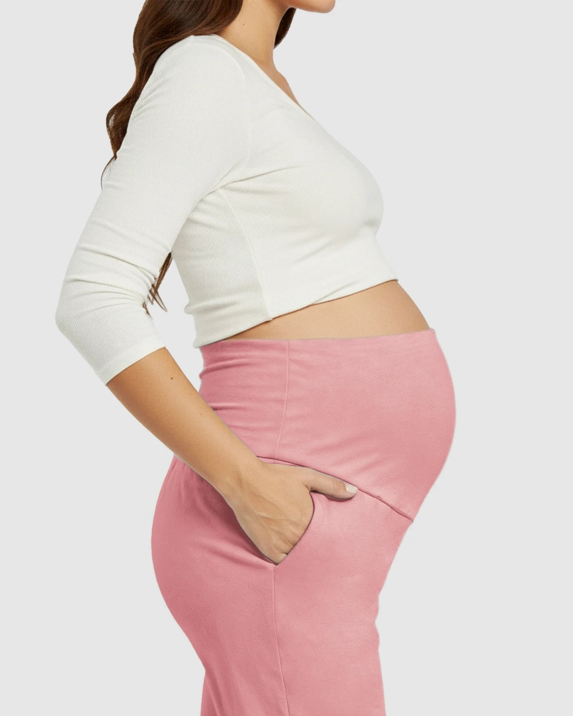 High-Waisted Maternity Capri Pants