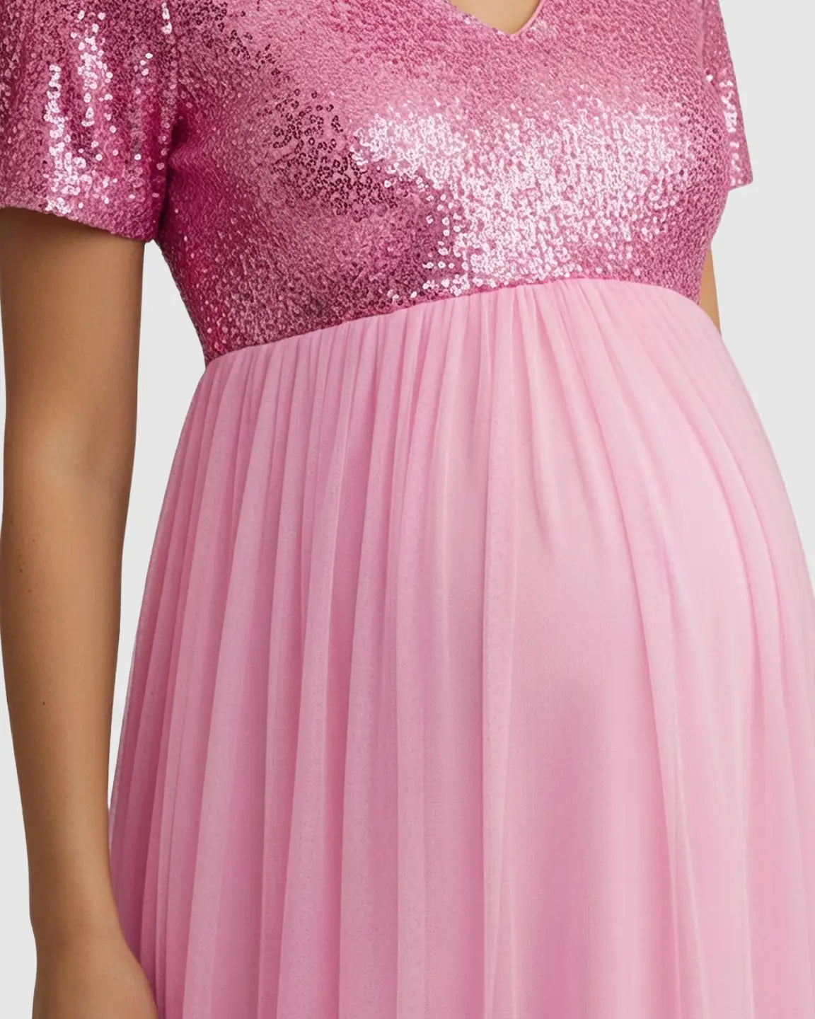 Sequin Bodice Glamorous Maternity Maxi Dress