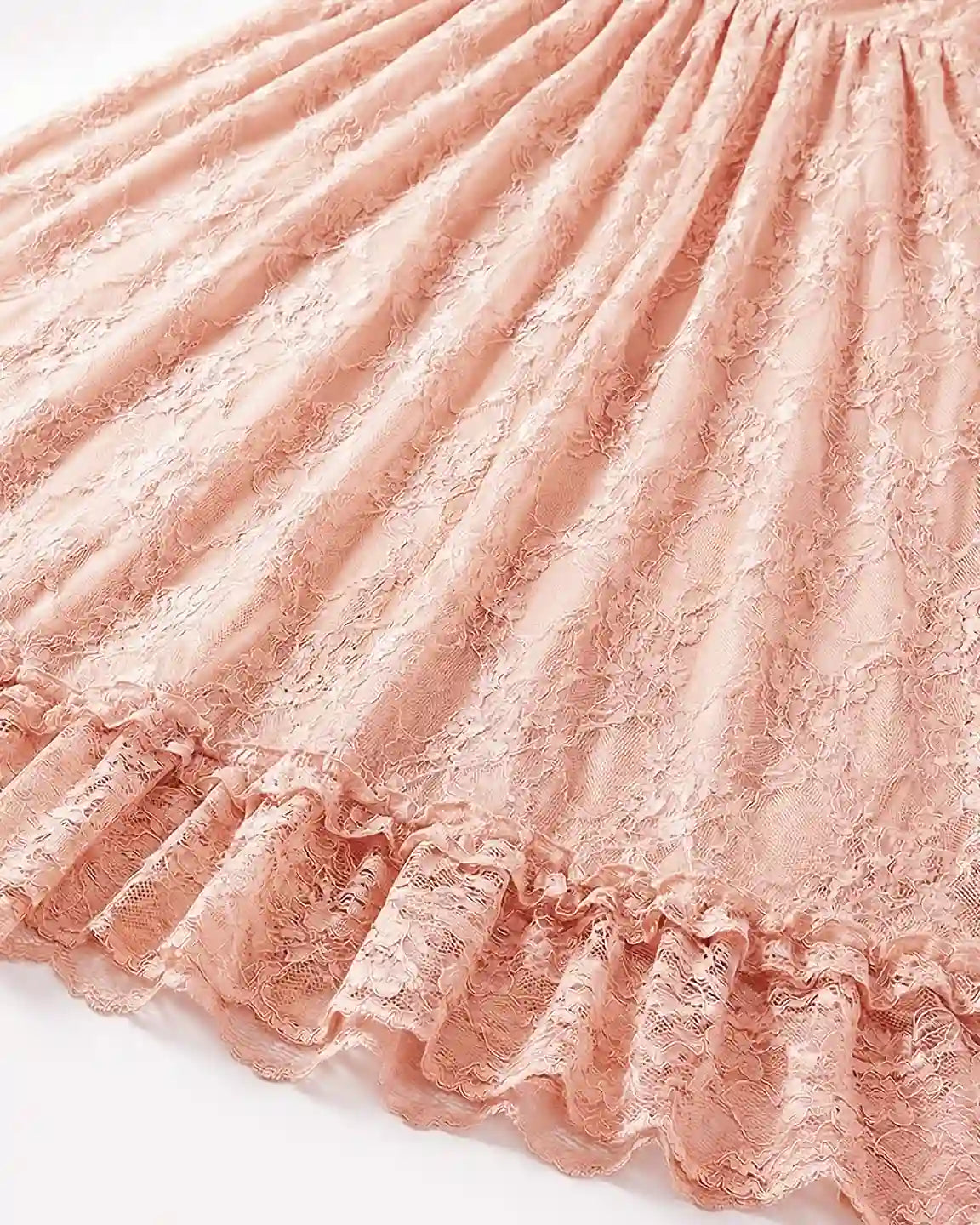 Ruffled Hem Floral Lace Maternity Photoshoot Dress