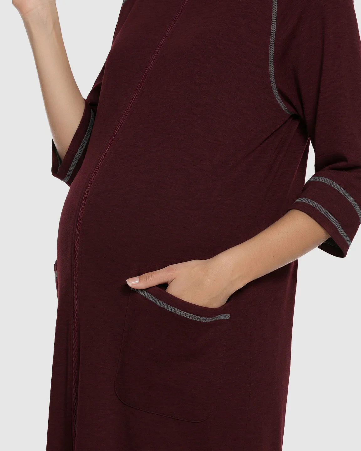 Front Zipper Loose Fit Maternity & Nursing Dress