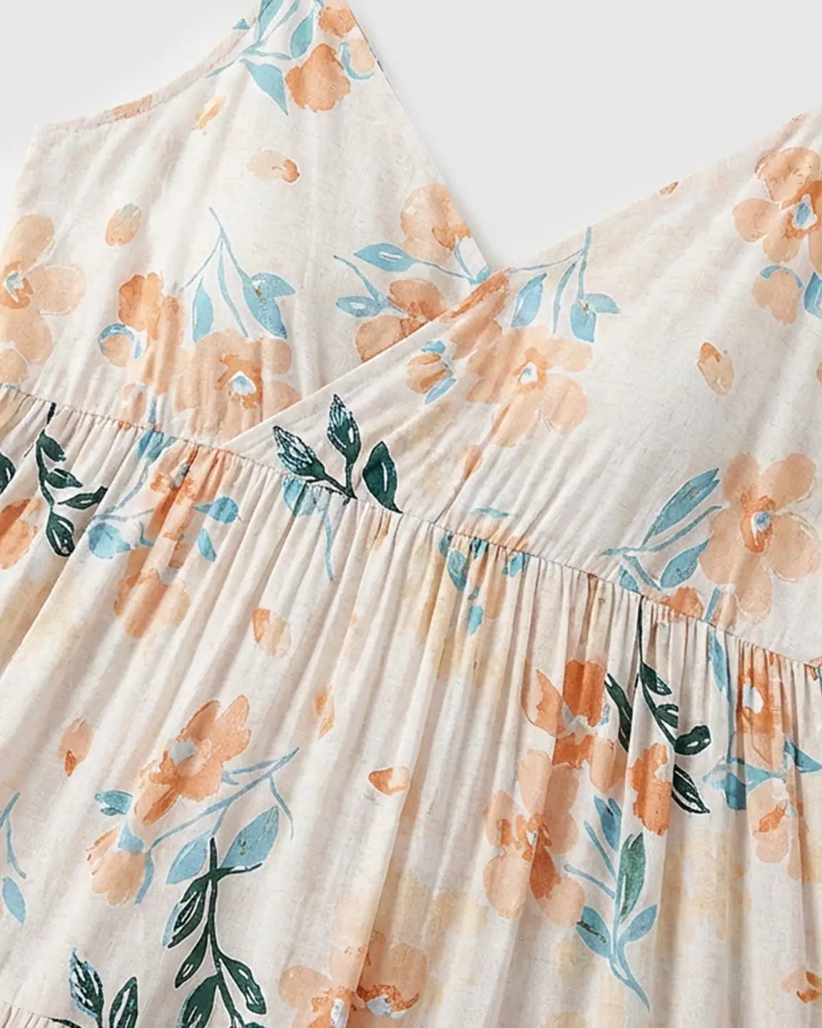 Ruffled Flowing Skirt Maternity Nightdress