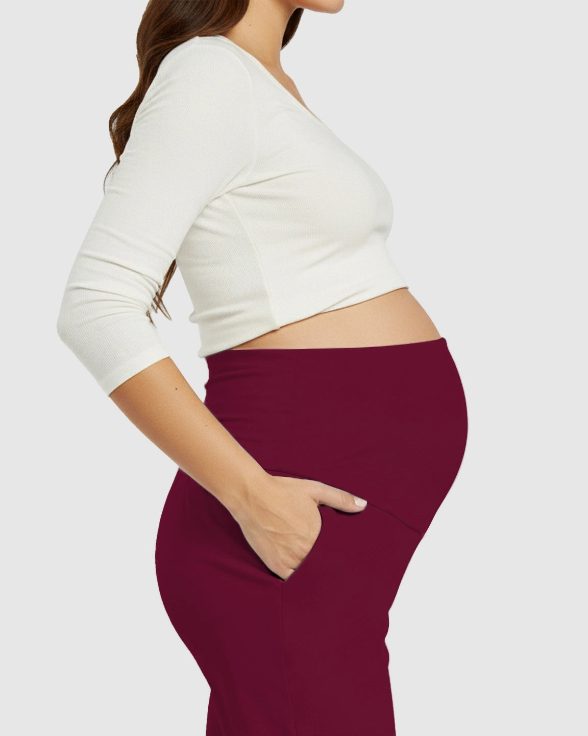 High-Waisted Maternity Capri Pants