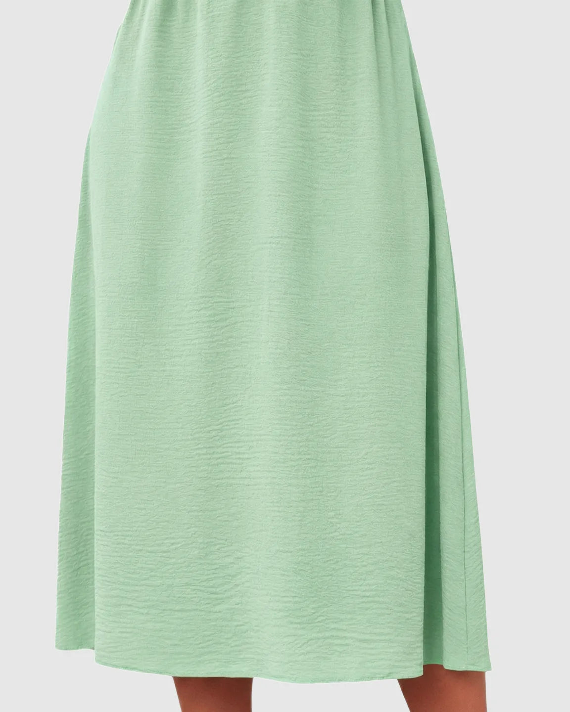 Tie-Knot Front Swing Silhouette Maternity Midi Dress