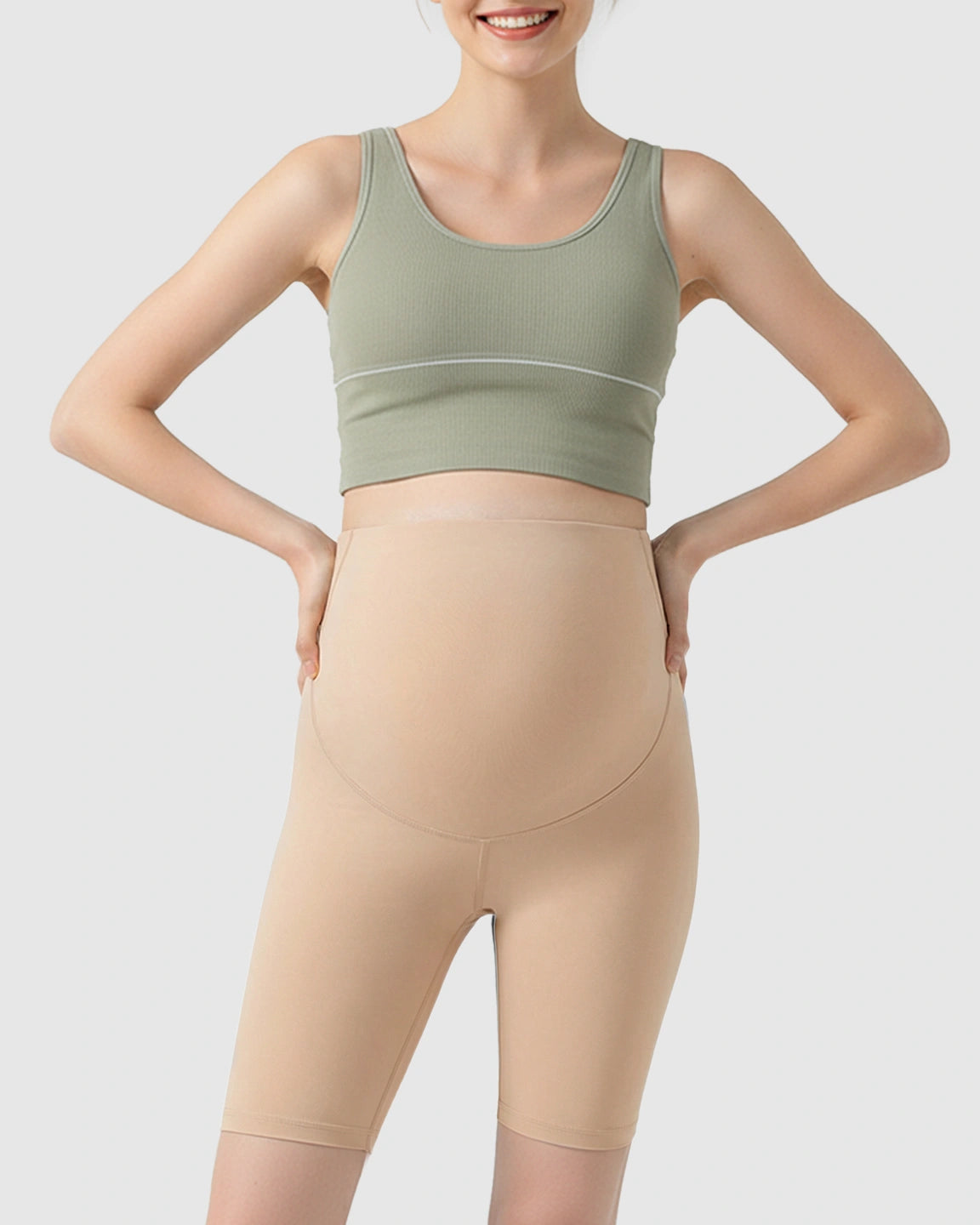 Over-Belly Seamless Design Maternity Shorts