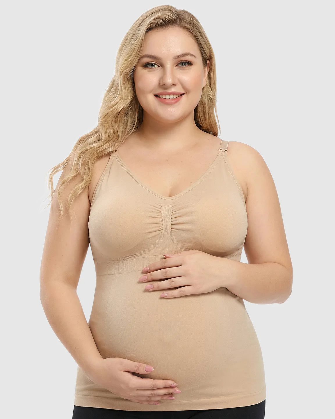 Front-Opening Clasp Camisole-Style Maternity Nursing Top