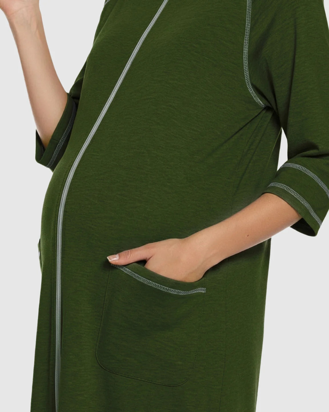 Front Zipper Loose Fit Maternity & Nursing Dress