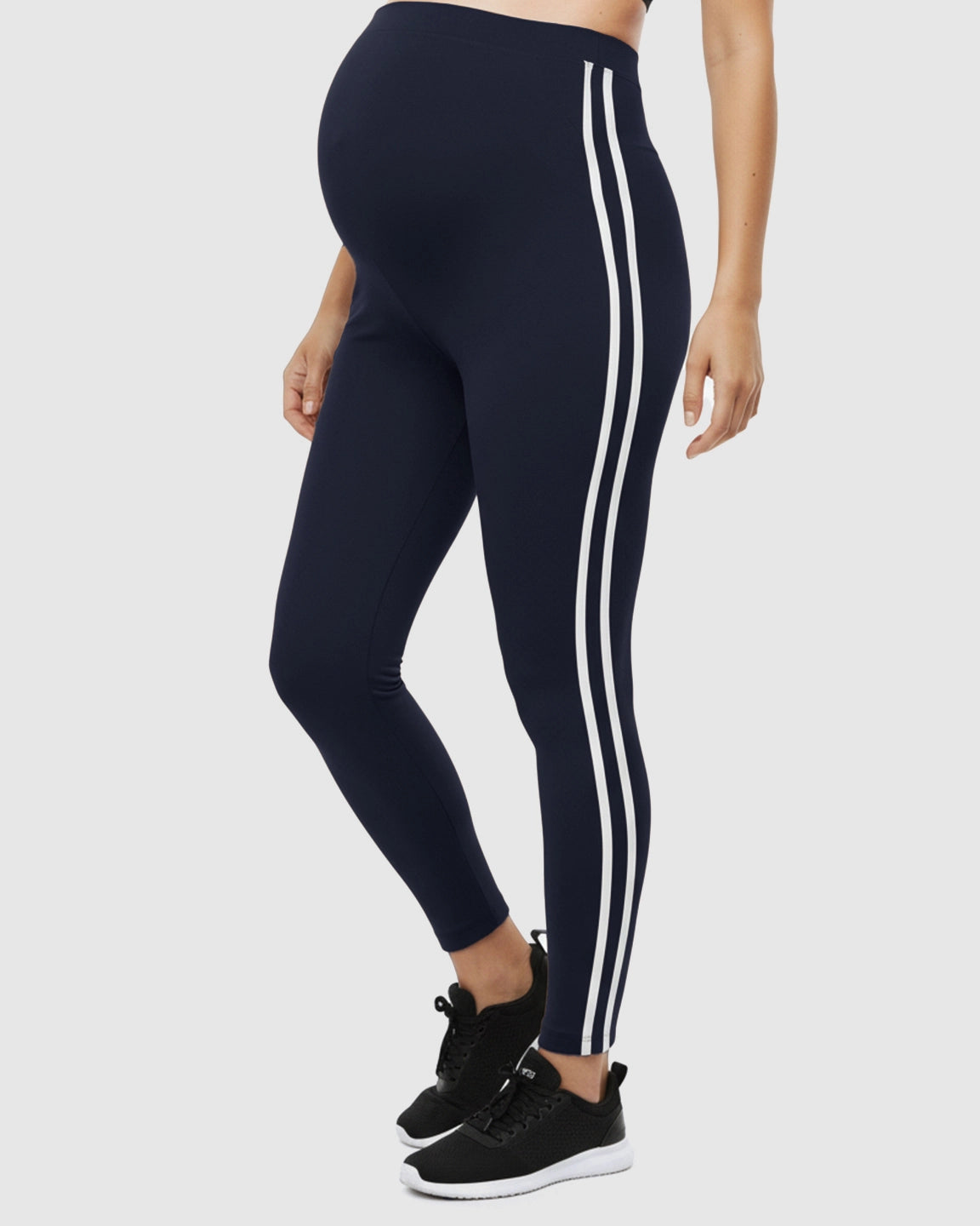 Side Striped Sporty Maternity Leggings