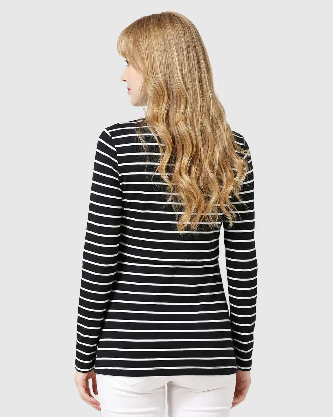Striped Print Comfort Fit Maternity & Nursing Top