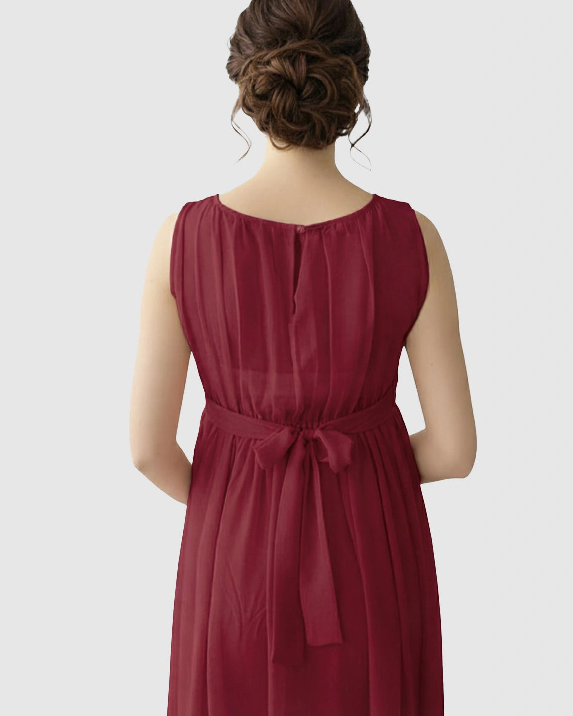 Gathered Bodice Elegant Maternity Maxi Dress