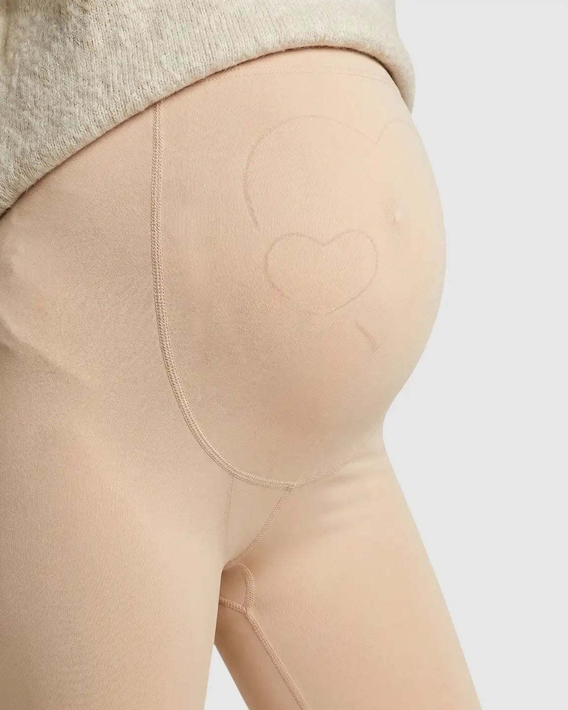 High-Waist Belly Support Footless Design Maternity Leggings