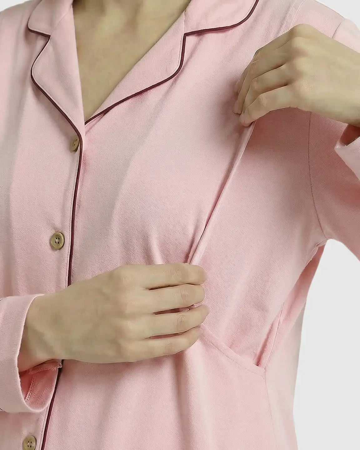 Notched Collar Relax Fit Maternity Loungewear Set