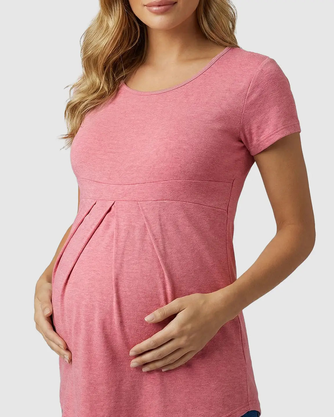 Gathered Empire Waist Elegant Maternity Top