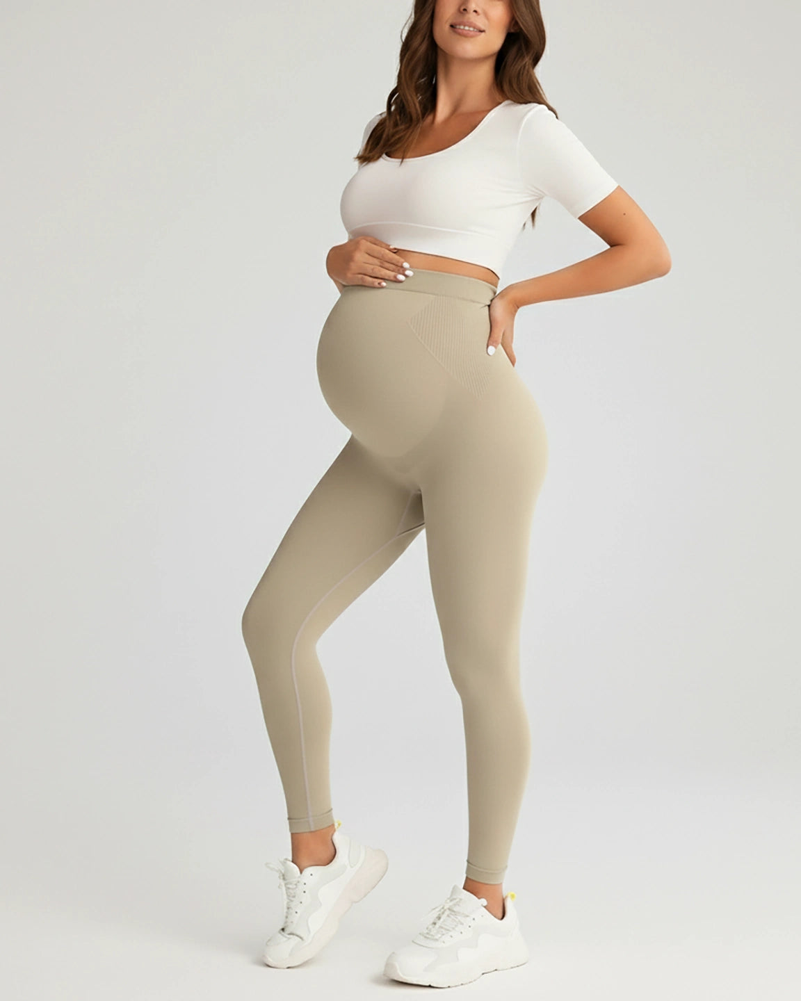 Soft Stretch Over-Belly Full Length Maternity Leggings