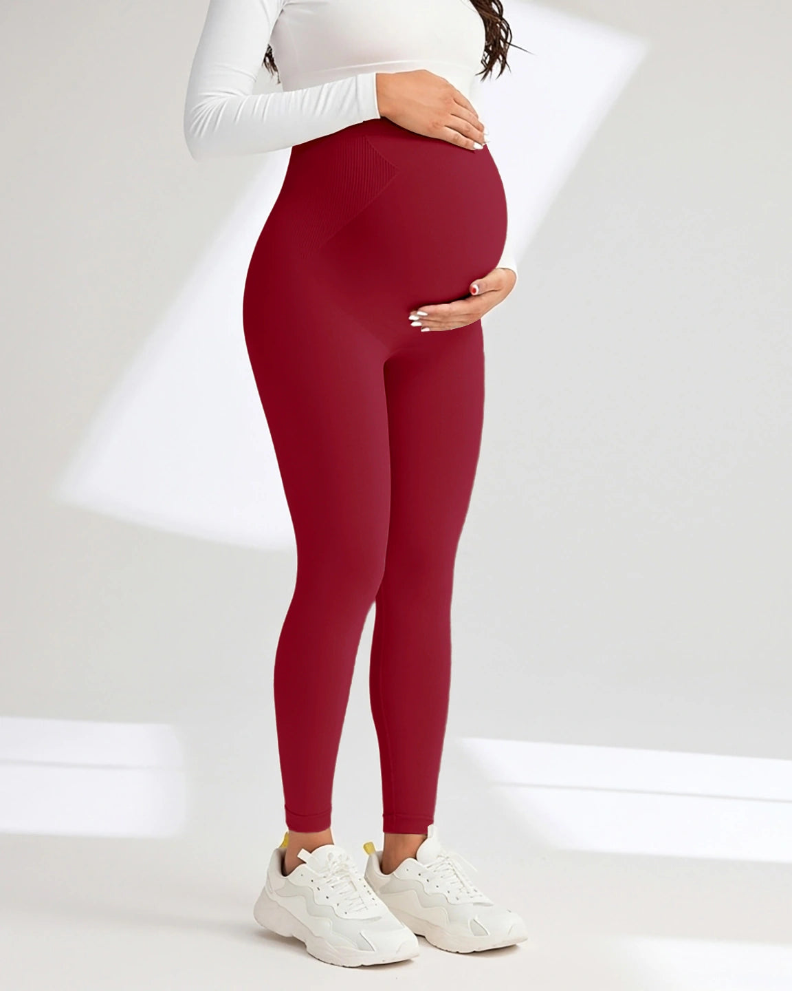 Soft Stretch Over-Belly Full Length Maternity Leggings