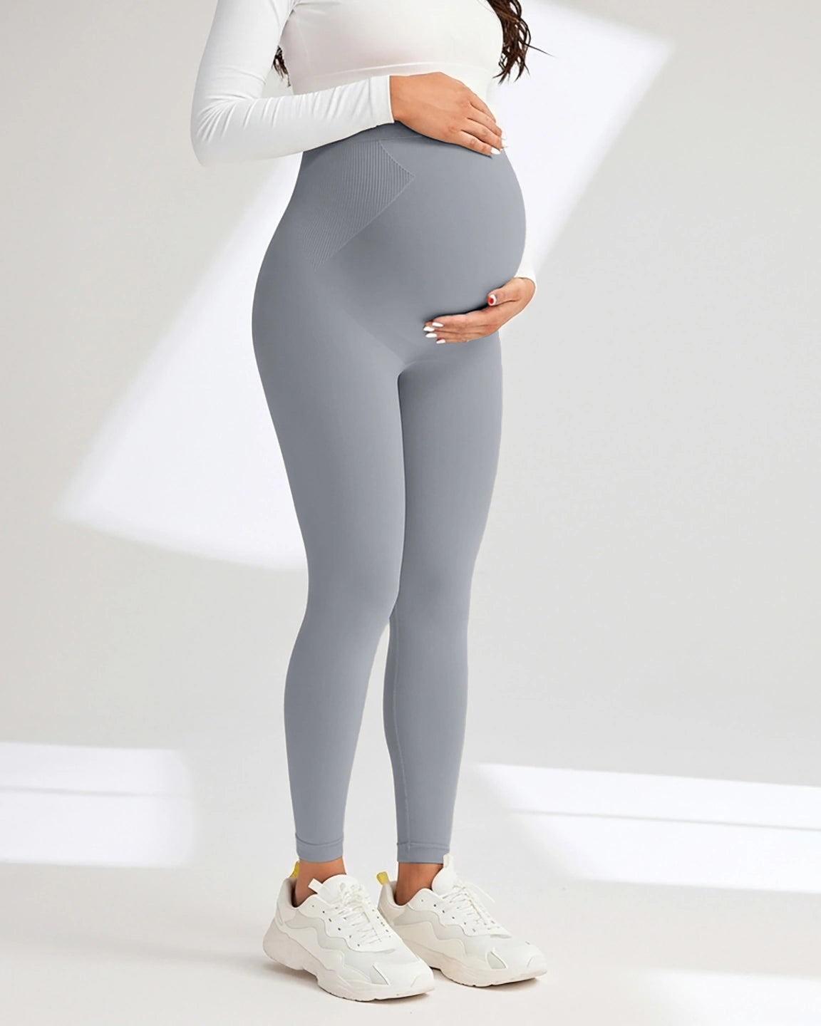 Soft Stretch Over-Belly Full Length Maternity Leggings