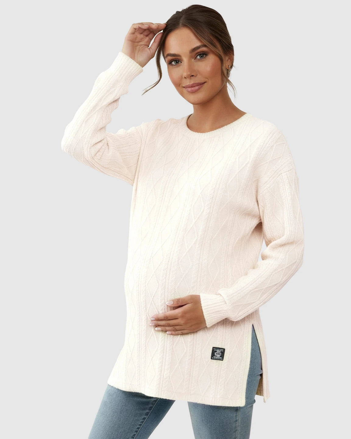 Elegant Textured Loose Fit Maternity Top
