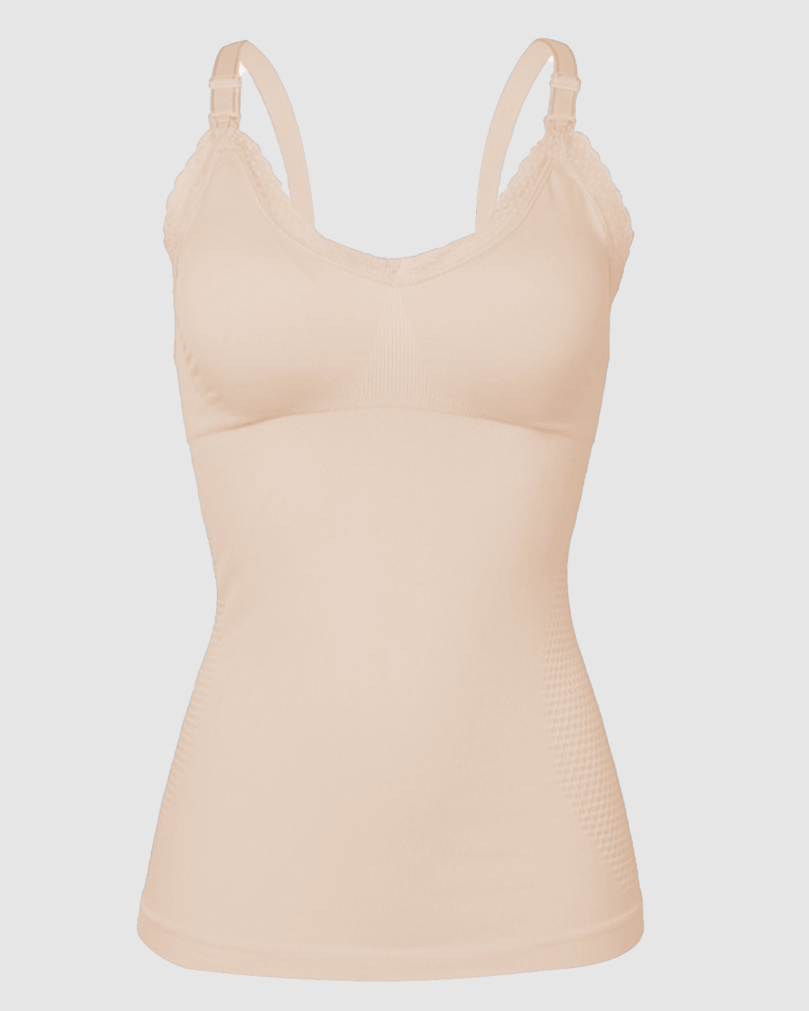 Seamless Lace-Trim V-Neck Nursing Cami