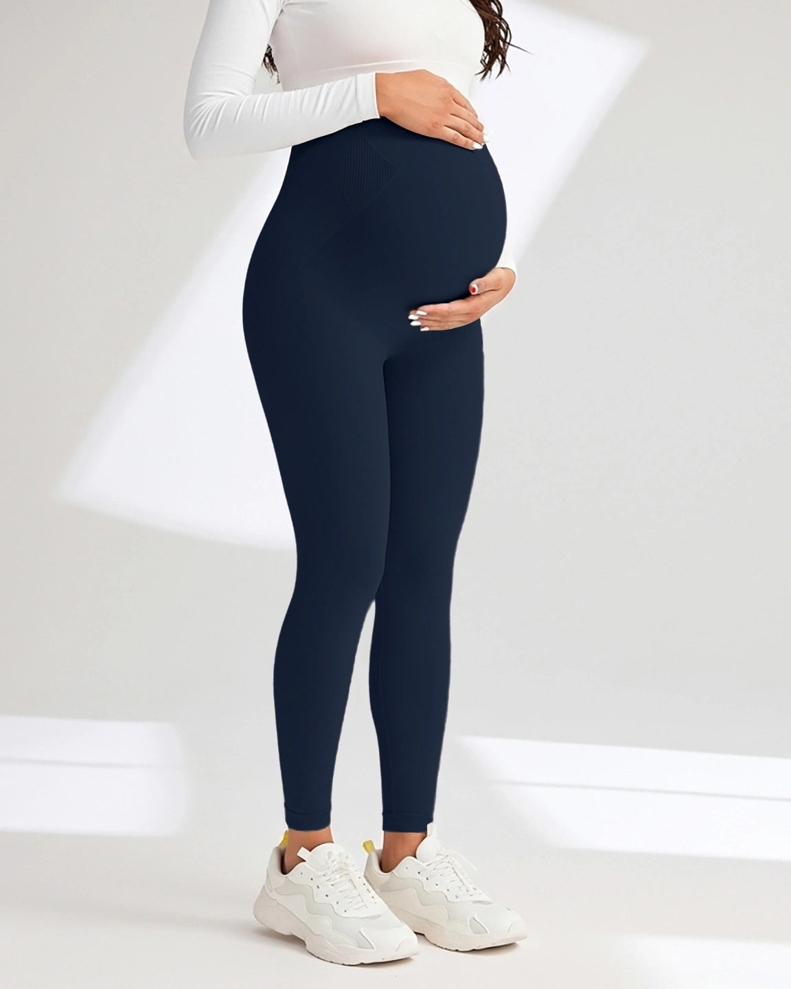 Soft Stretch Over-Belly Full Length Maternity Leggings