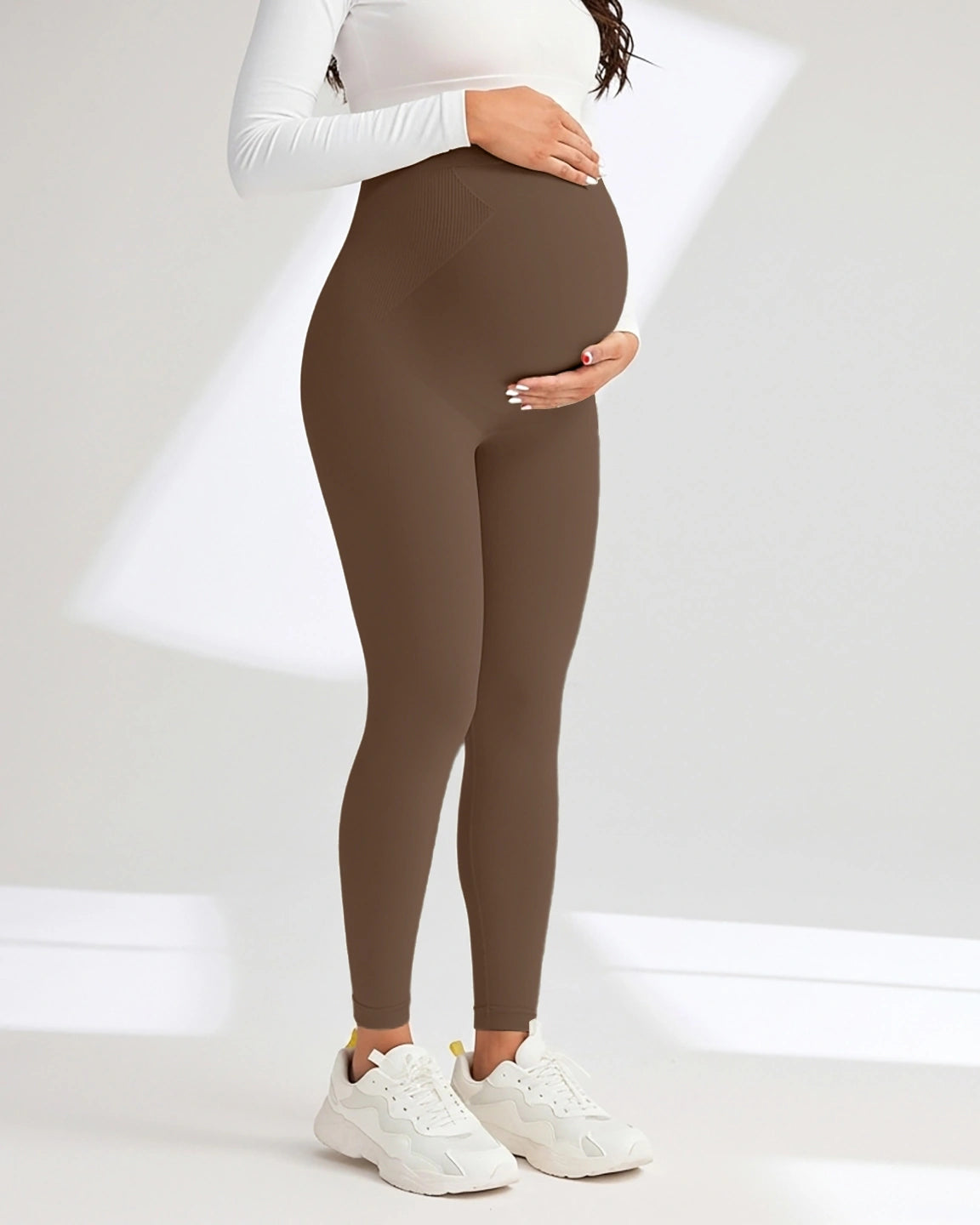Soft Stretch Over-Belly Full Length Maternity Leggings