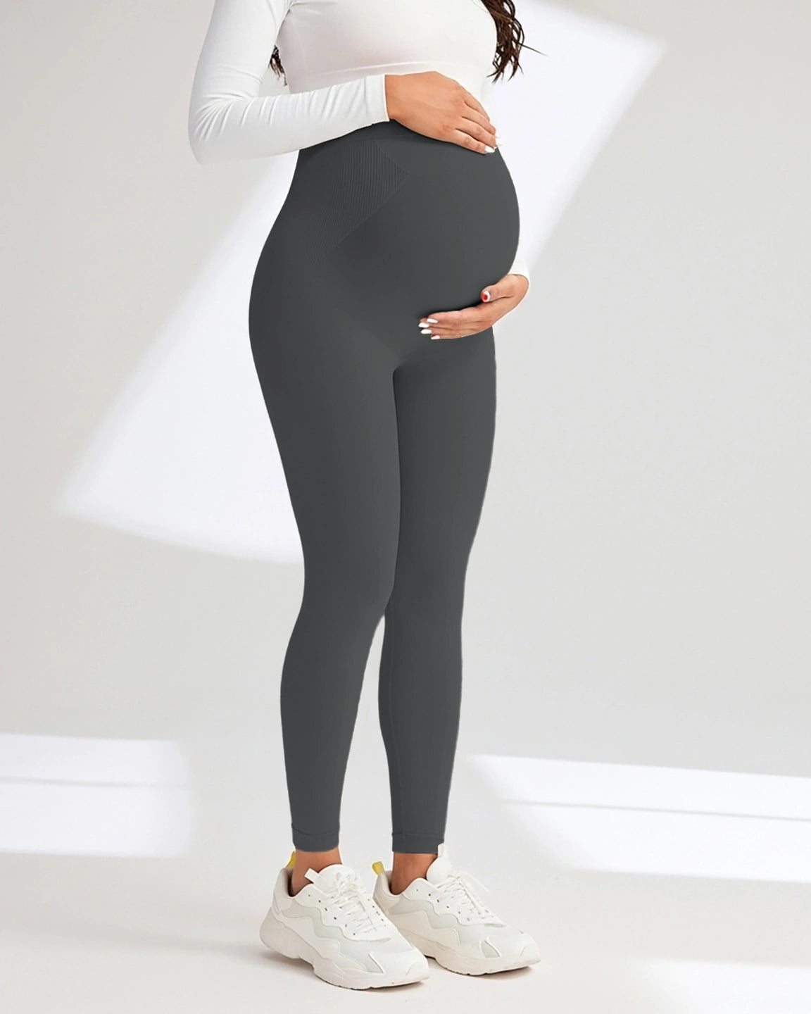 Soft Stretch Over-Belly Full Length Maternity Leggings