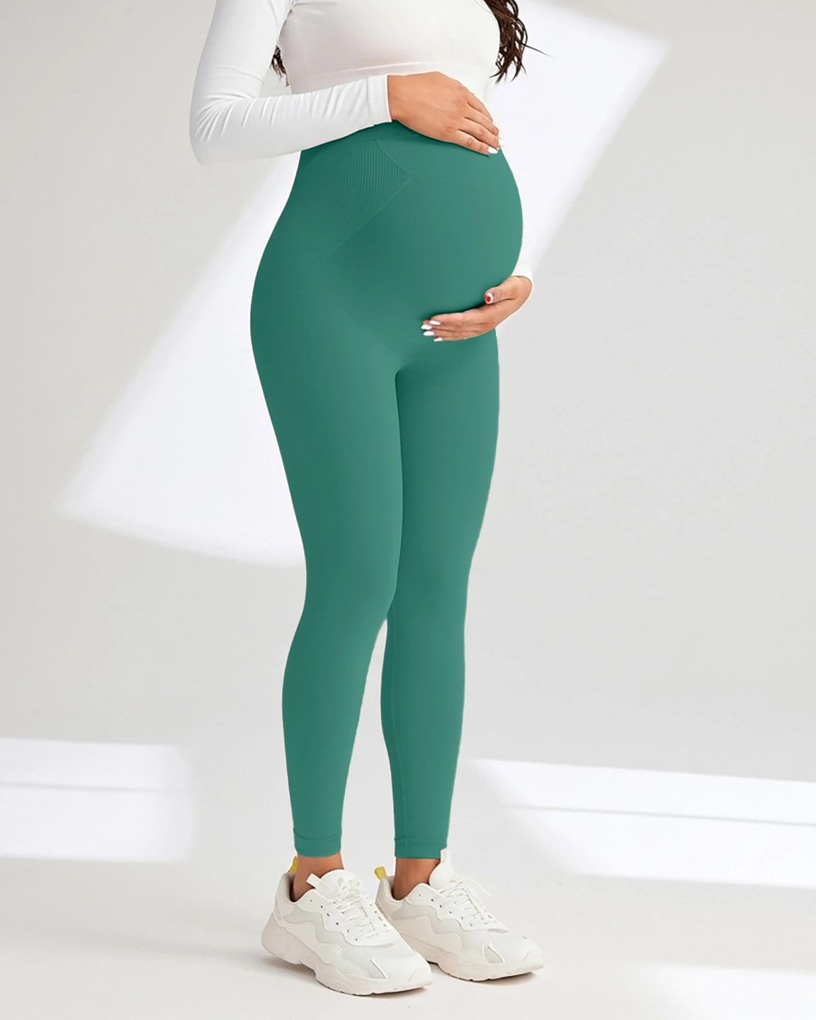 Soft Stretch Over-Belly Full Length Maternity Leggings