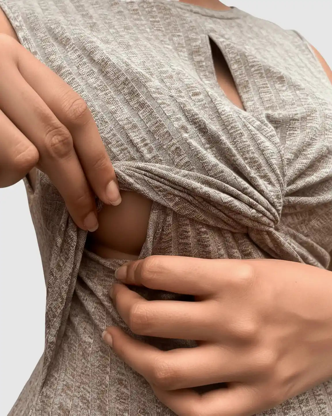 Crisscross Chest Bodycon Maternity & Nursing Midi Dress