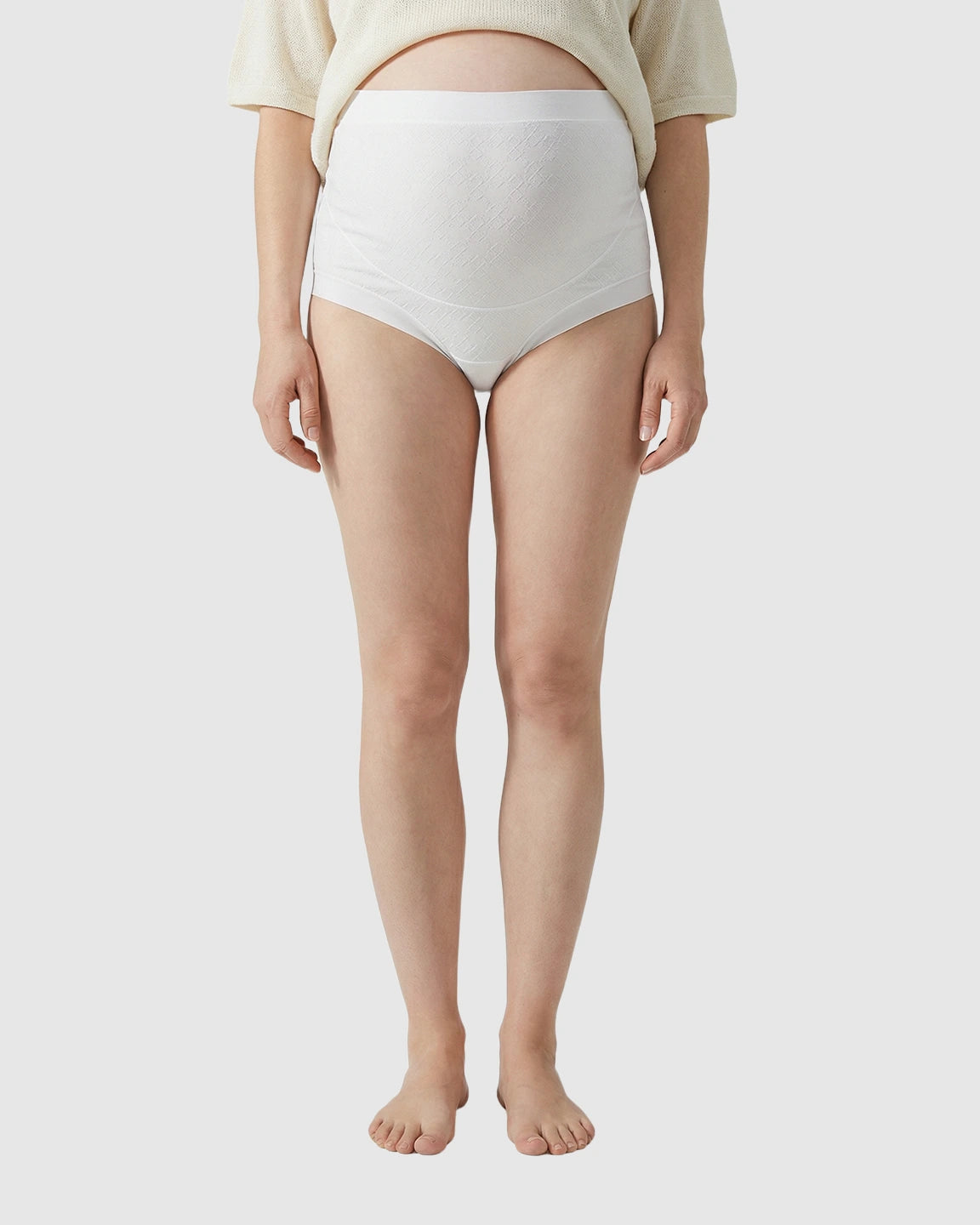 Mid-Waist Jacquard Texture Maternity Underwear