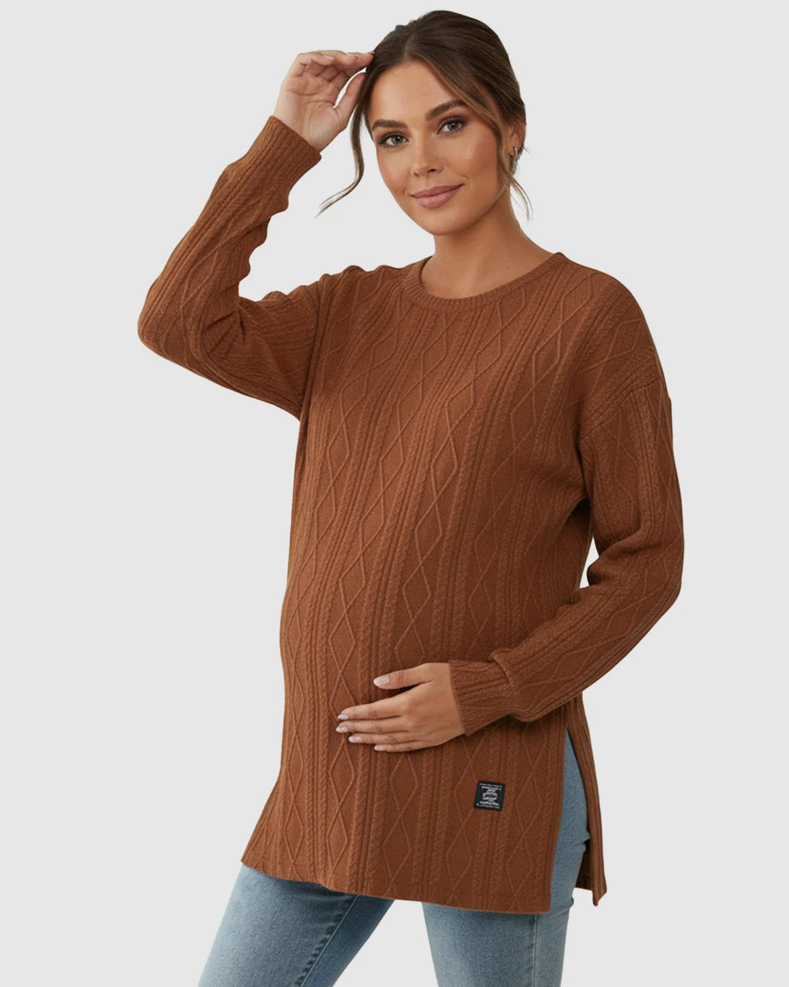 Elegant Textured Loose Fit Maternity Top